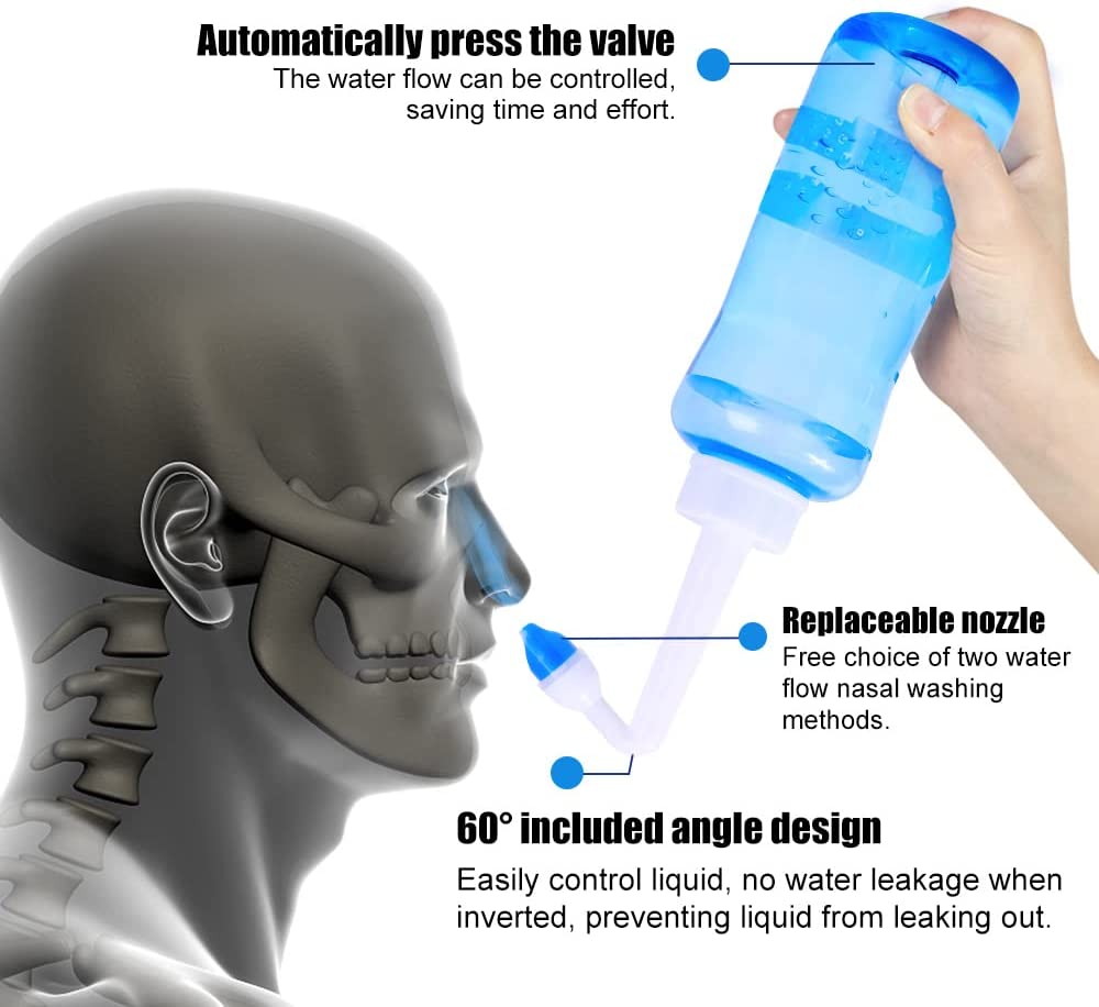 Nose Wash Cleaner Bottle 300ml - đánh giá và giá Neti Pot Nasal Rinse